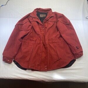 Outback Trading Co. Women's Red Quilted Lined Vintage Barn Jacket Size Large